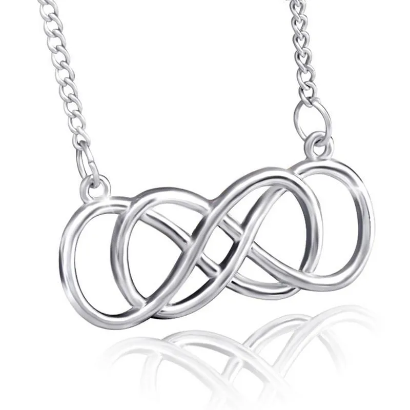 Forever Love Double Infinity Pendant Necklace