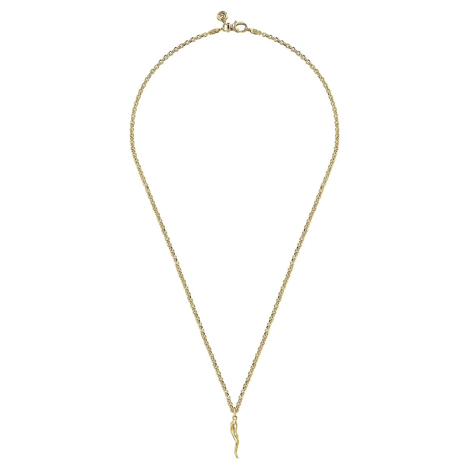 Gabriel & Co. Yellow Gold Italian Horn Pendant