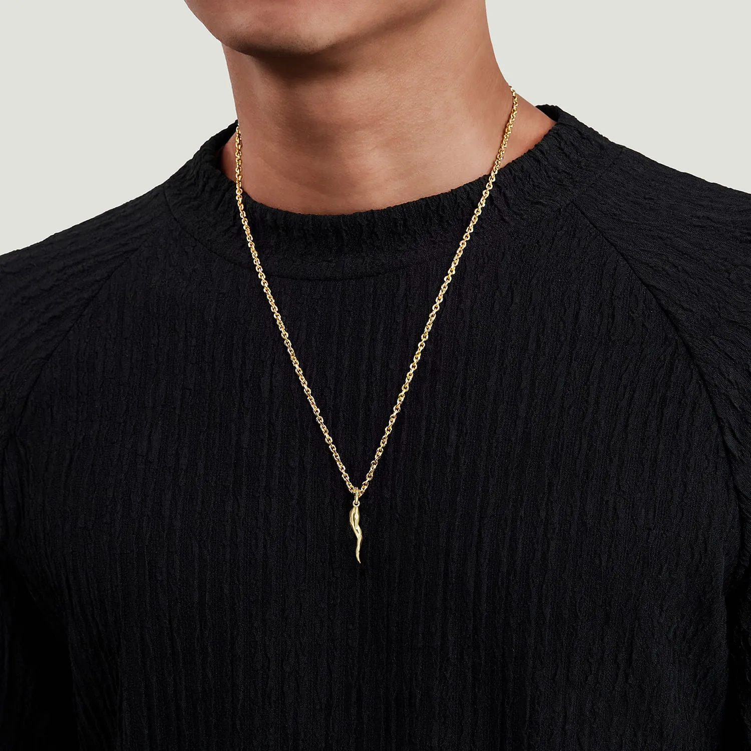 Gabriel & Co. Yellow Gold Italian Horn Pendant