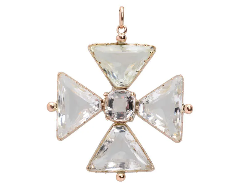Georgian Maltese Cross in Rock Crystal