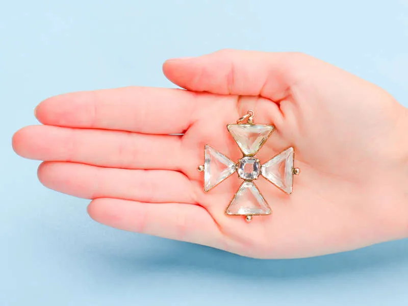 Georgian Maltese Cross in Rock Crystal