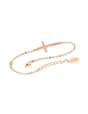 GEORGINI CROSS BRACELET ROSE GOLD
