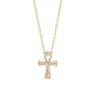 Gold Diamond Ankh Pendant