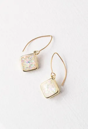 Gold Encased Opal Earrings