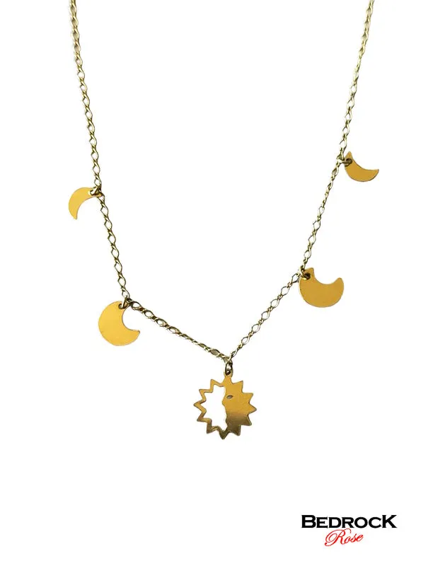 Gold-Fill Moon Phases Necklace | Pendant