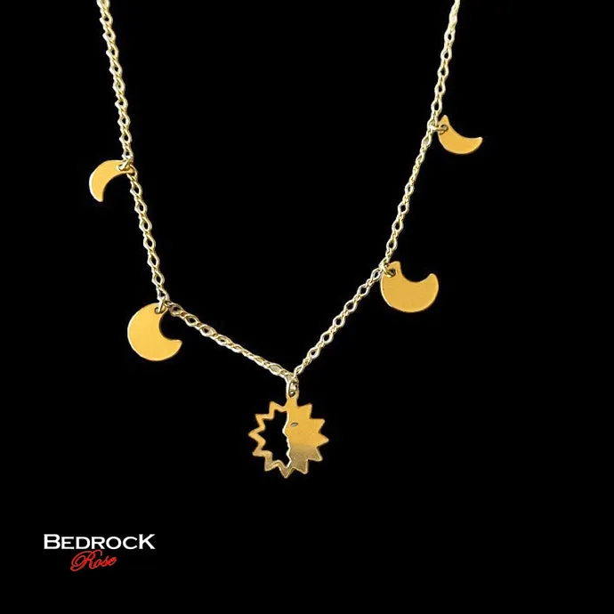 Gold-Fill Moon Phases Necklace | Pendant