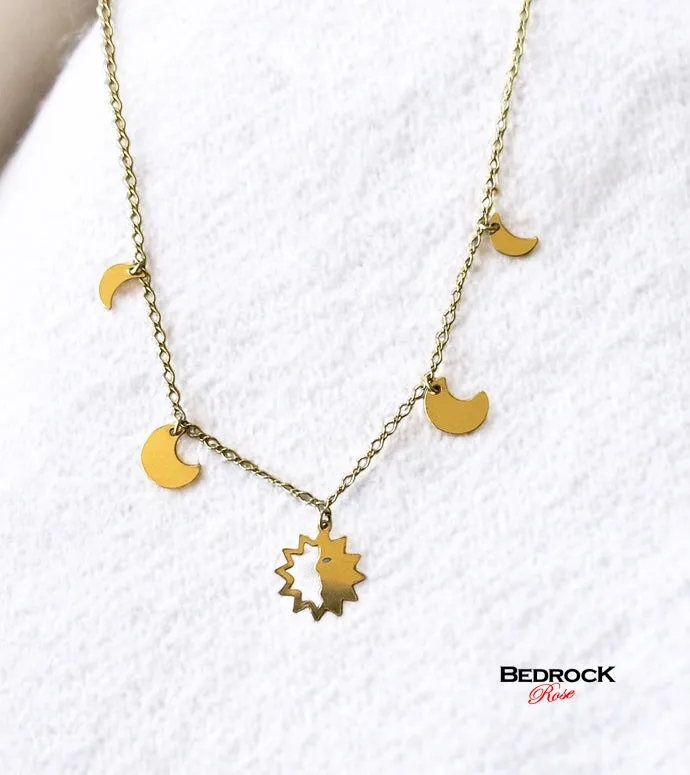 Gold-Fill Moon Phases Necklace | Pendant