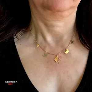 Gold-Fill Moon Phases Necklace | Pendant