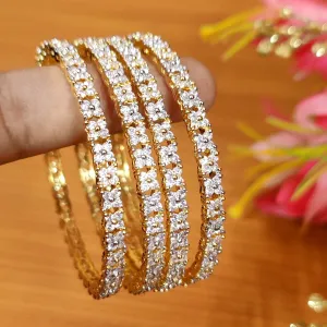 GOLD PLATED CZ STUDDED FINE BANGLES