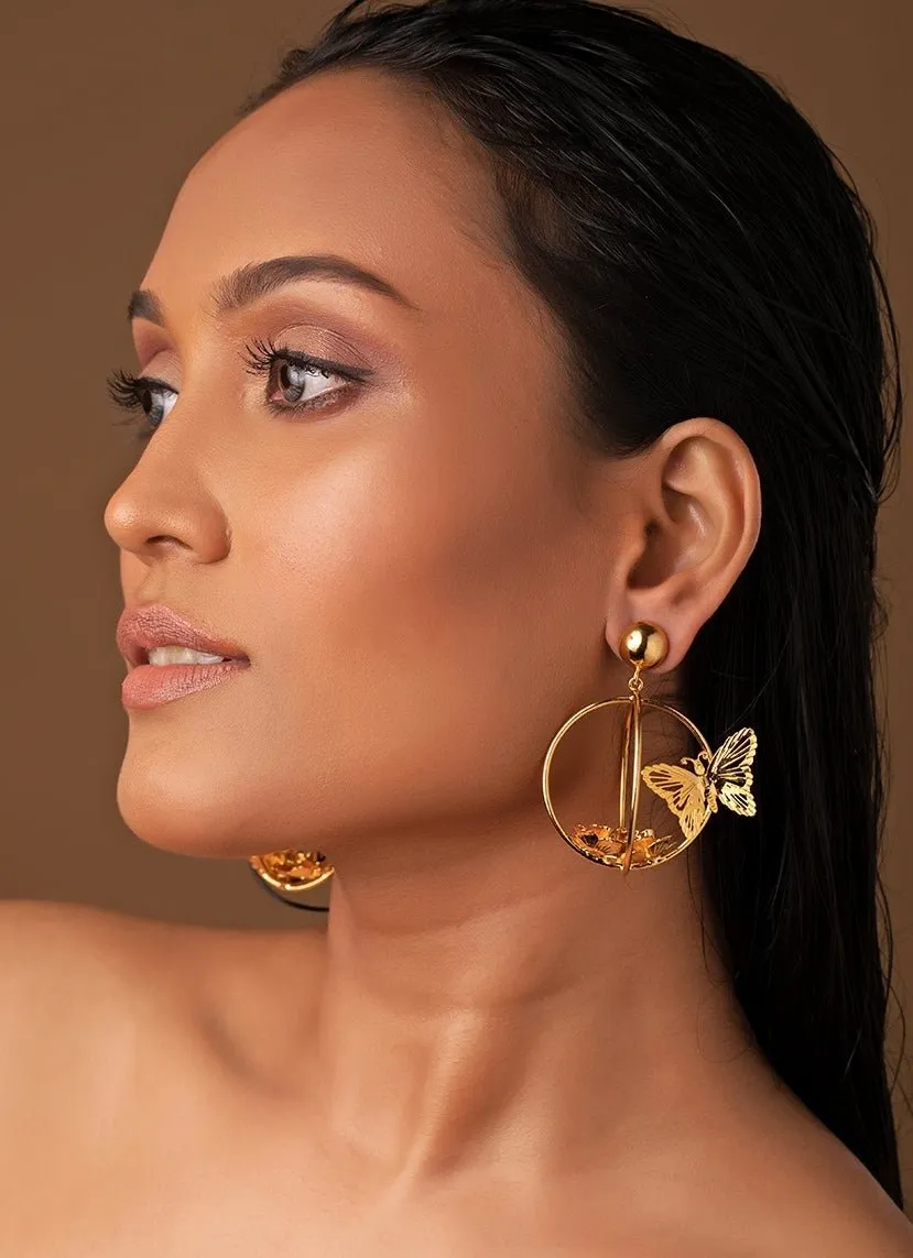 Gold Plated Fly Me High Earrings