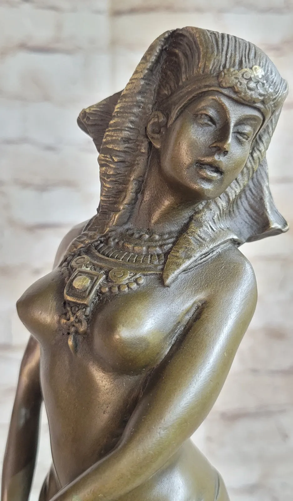 GRACEFUL EGYPTIAN DANCER RAMSES ENTERTAINER BRONZE ART NOUVEAU MARBLE BASE DEAL