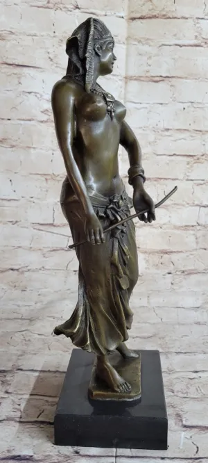 GRACEFUL EGYPTIAN DANCER RAMSES ENTERTAINER BRONZE ART NOUVEAU MARBLE BASE DEAL