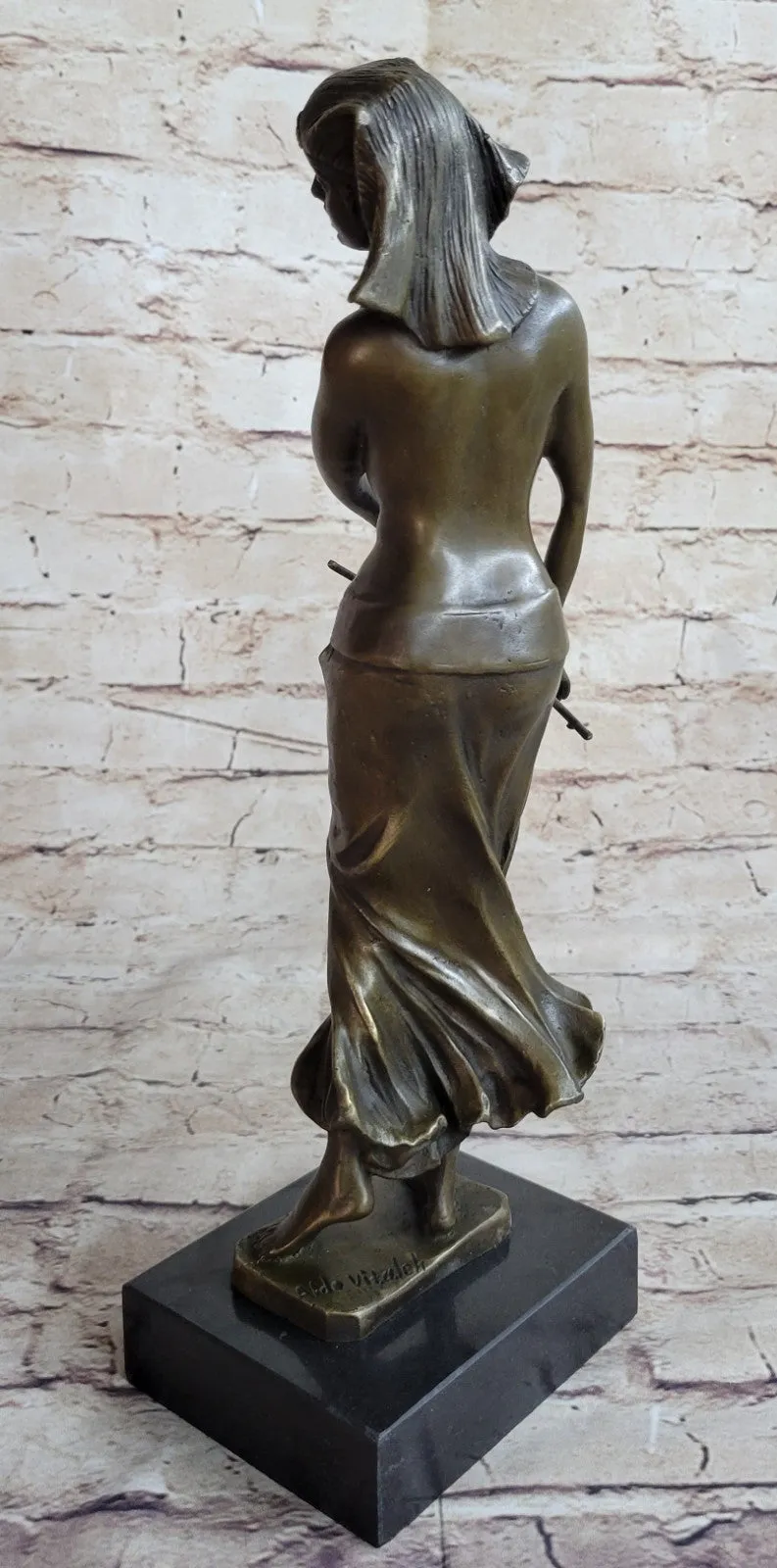 GRACEFUL EGYPTIAN DANCER RAMSES ENTERTAINER BRONZE ART NOUVEAU MARBLE BASE DEAL