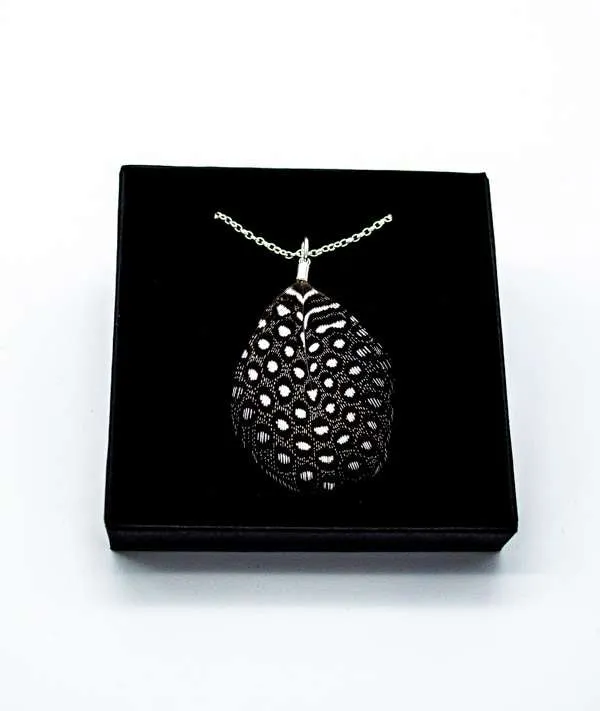 Guinea Fowl Feather Necklace