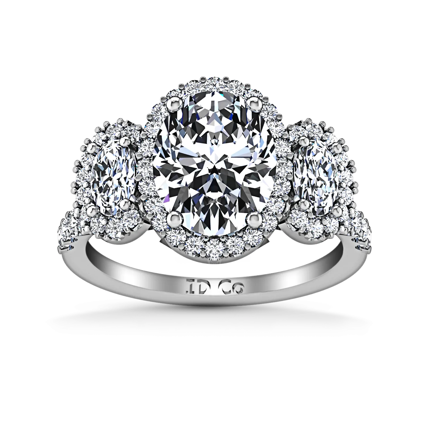 Halo Engagement Ring Summer 14K White Gold