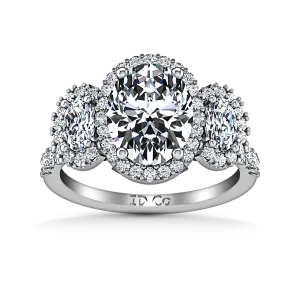 Halo Engagement Ring Summer 14K White Gold