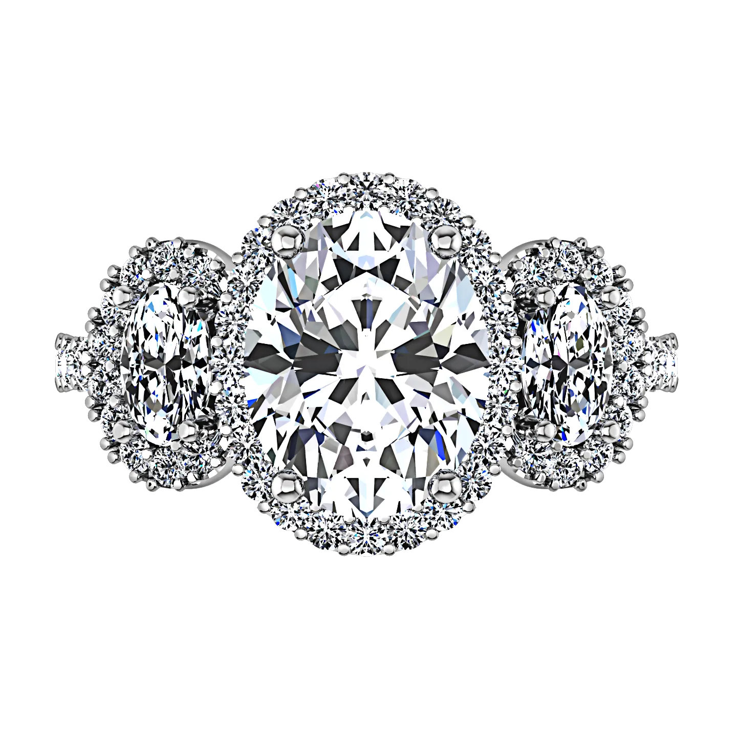 Halo Engagement Ring Summer 14K White Gold