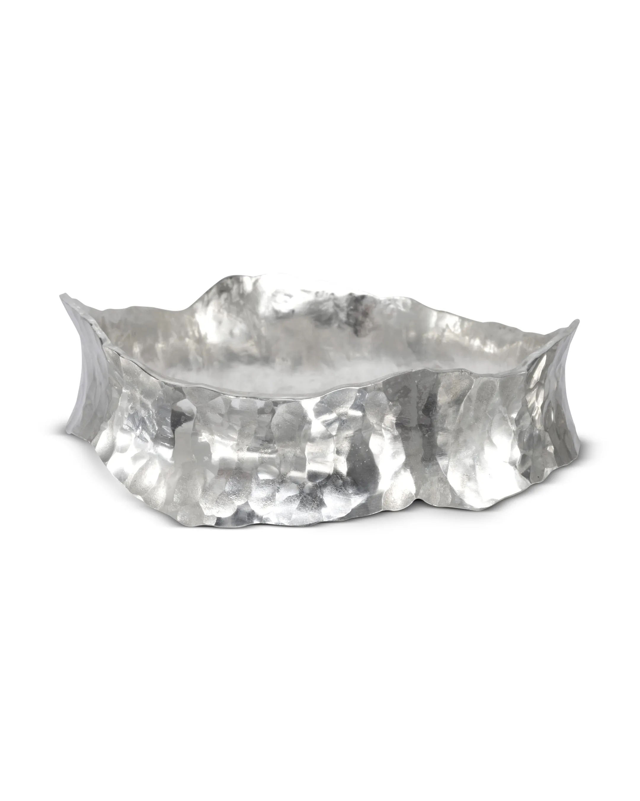Hammered Concave Solid Silver Bangle (Wave)