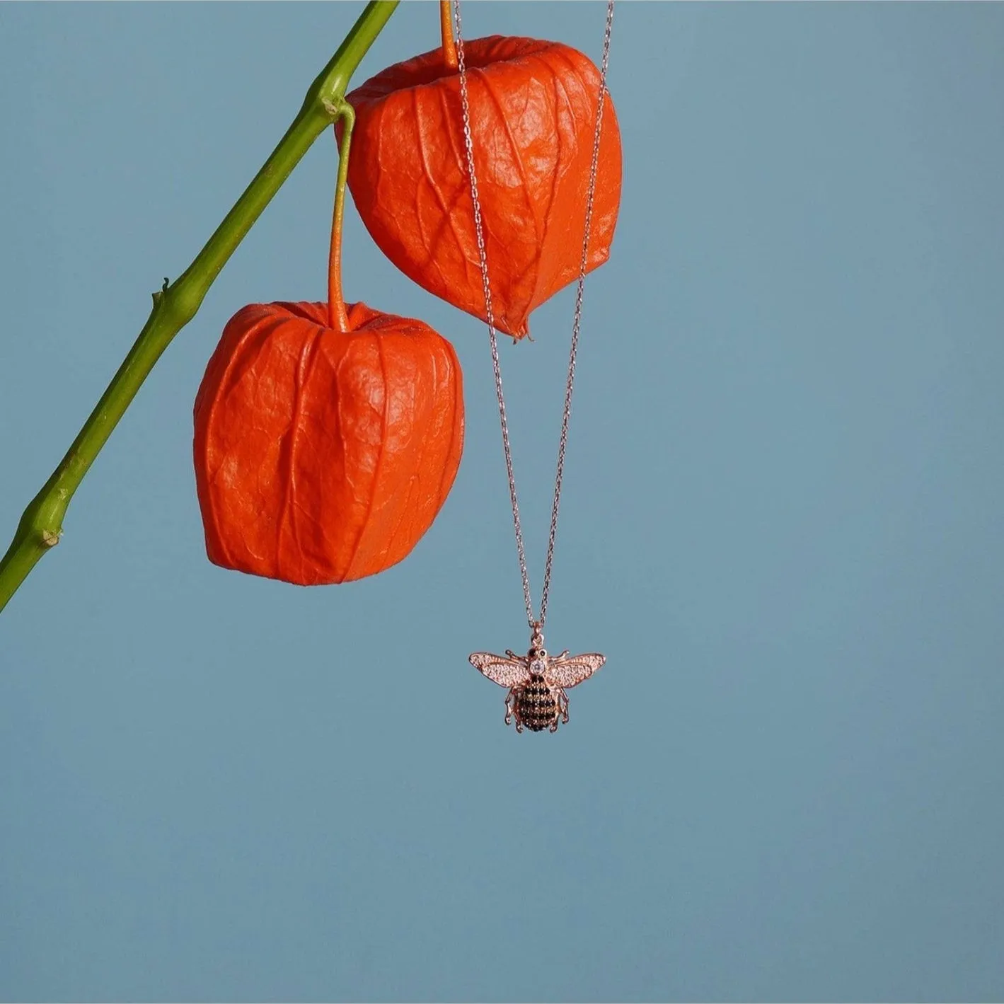 Honey Bee Pendant Necklace Dipped in Gold