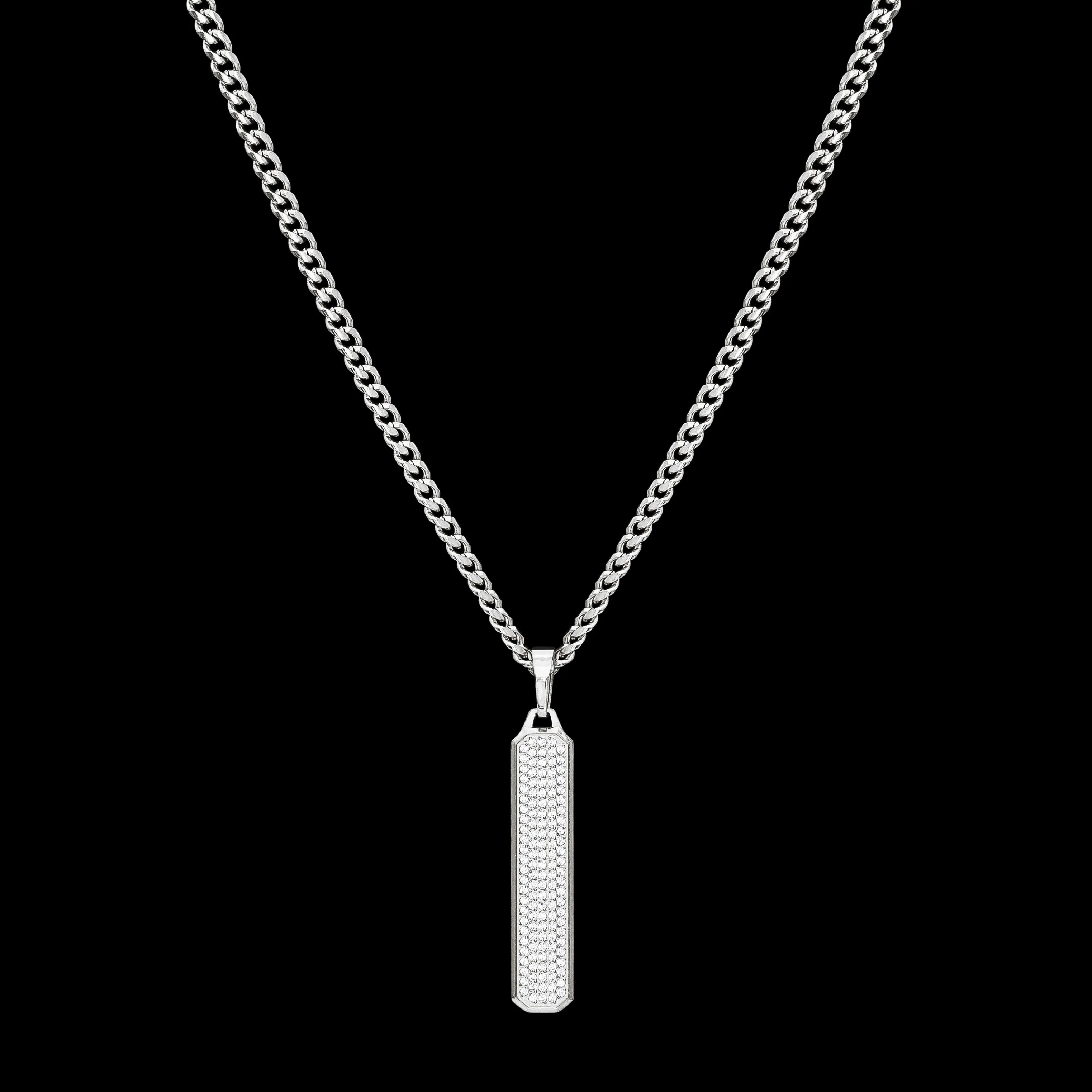 Iced Tag Pendant- Silver RG189S