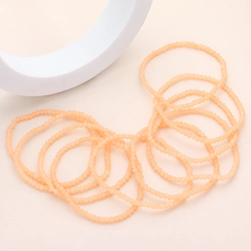 iLLASPARKZ 10PCS - Faceted Beaded Multi Layered Stretch Bracelets