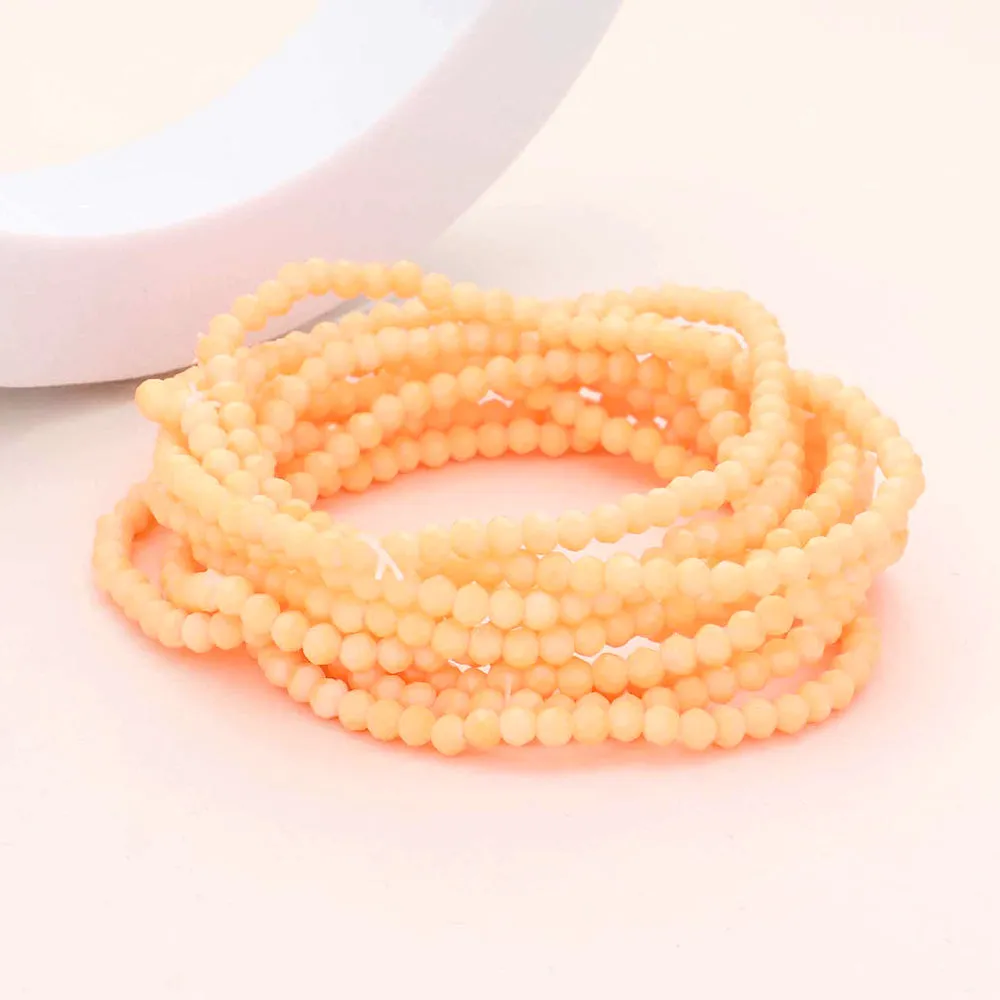 iLLASPARKZ 10PCS - Faceted Beaded Multi Layered Stretch Bracelets