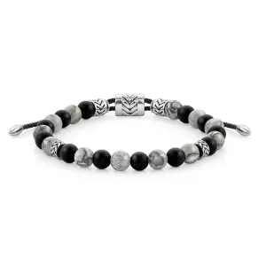 Instinct Bracelet 027916/067 Grey Sodalite & Opaque Onyx