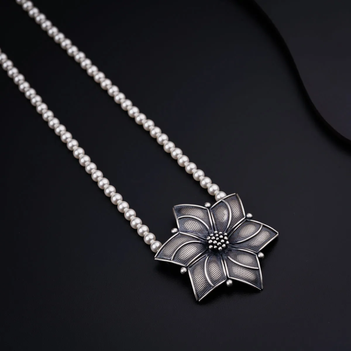Kusum pearl silver necklace