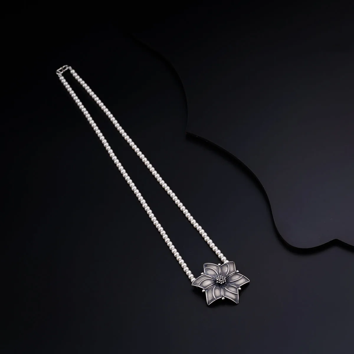 Kusum pearl silver necklace