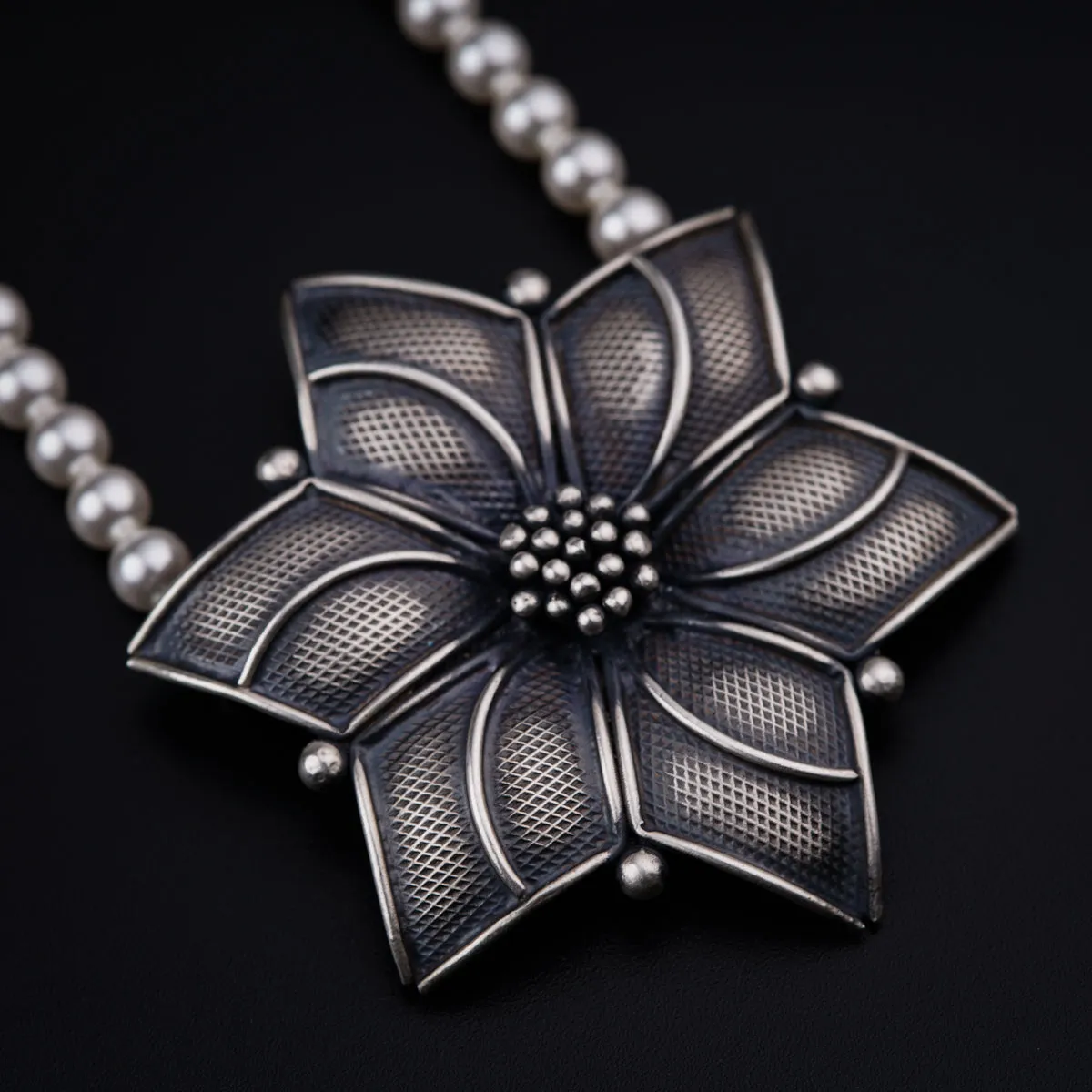 Kusum pearl silver necklace