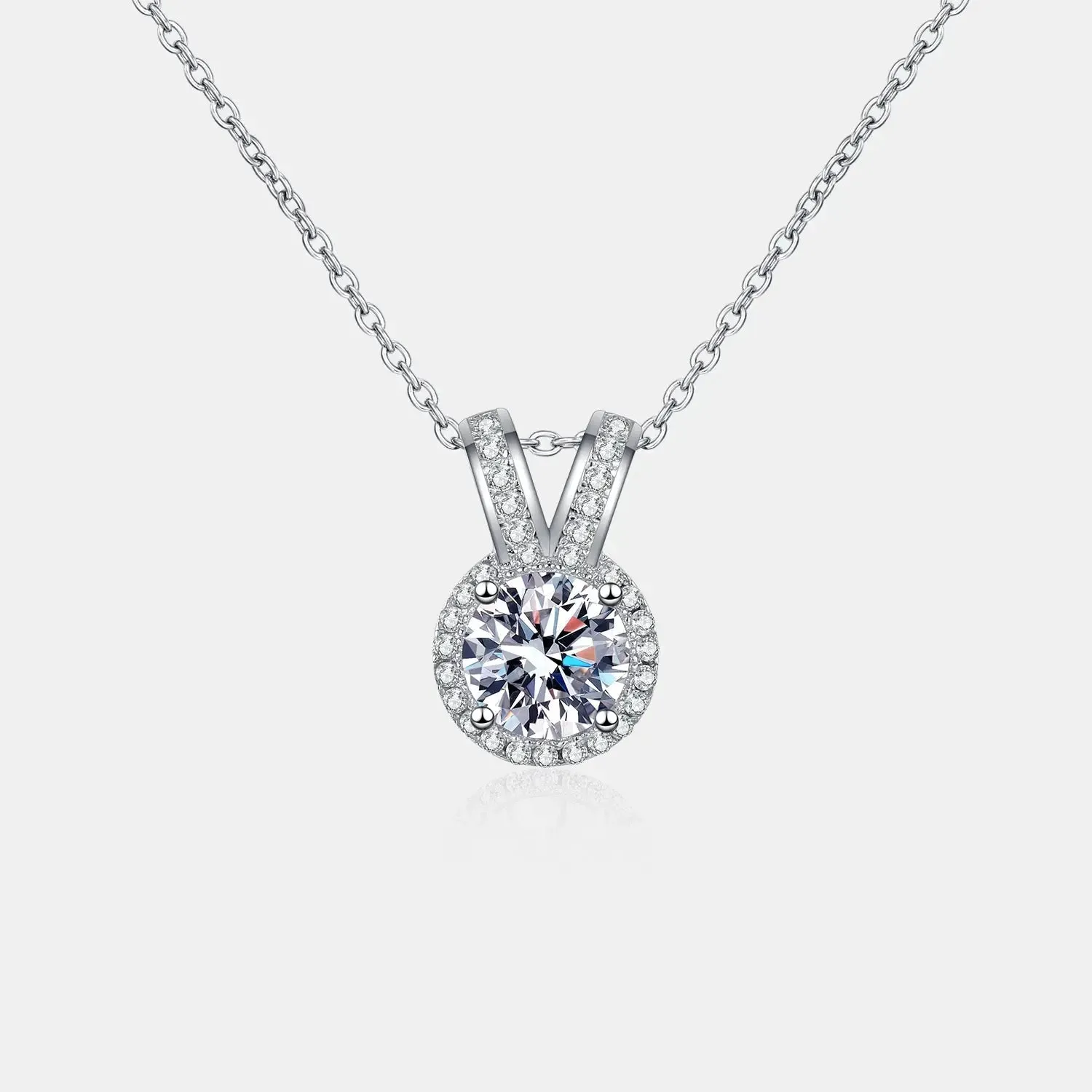 LOVCIA 1 Carat Moissanite Rabbit Ears Shape Pendant Necklace