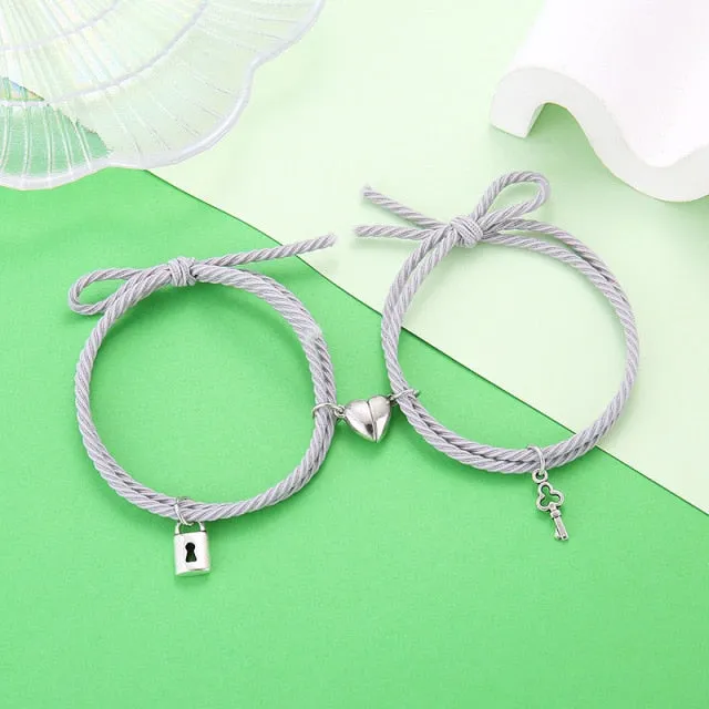 Lovers Lock Heart Magnetic Bracelet For Women