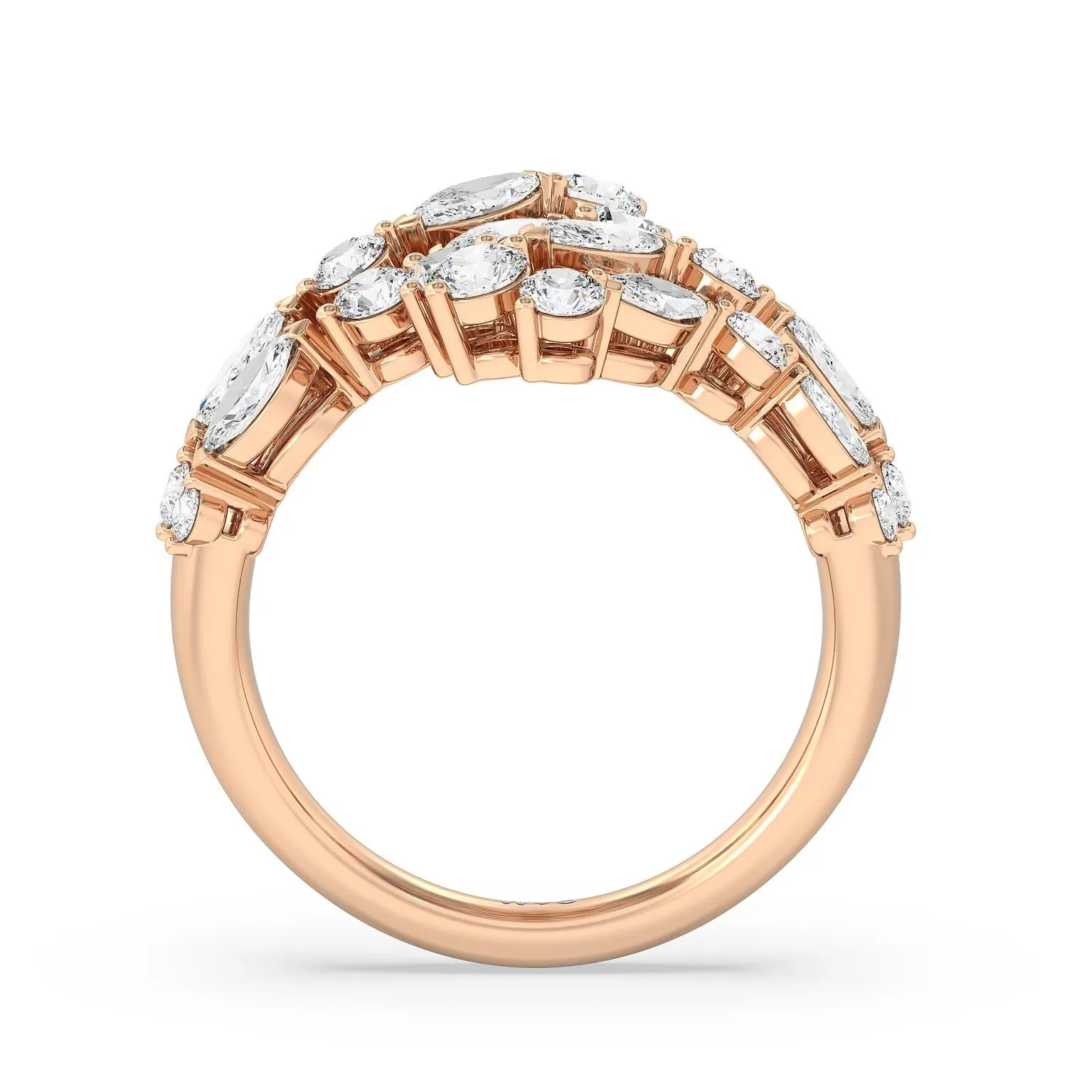 Marquise and Round Bypass Fashion Ring