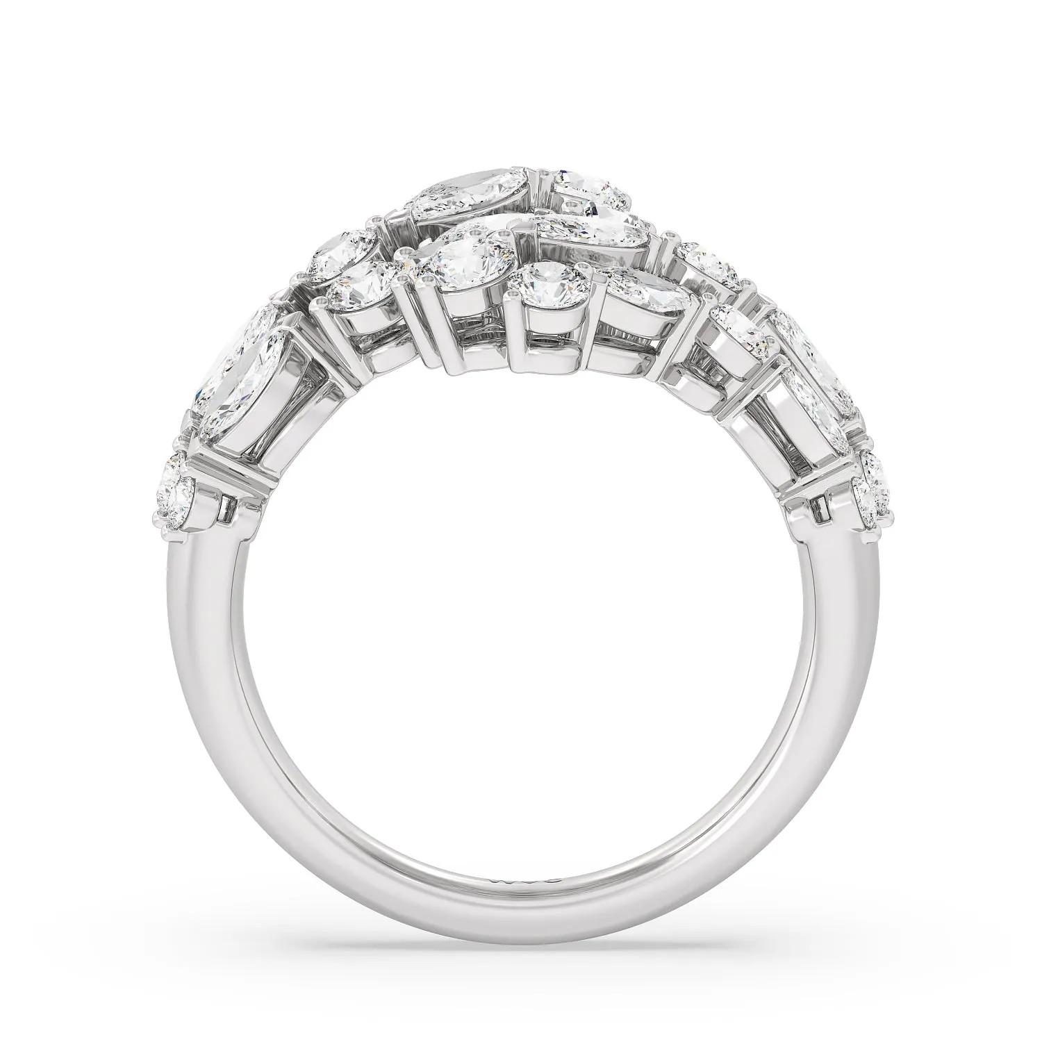 Marquise and Round Bypass Fashion Ring