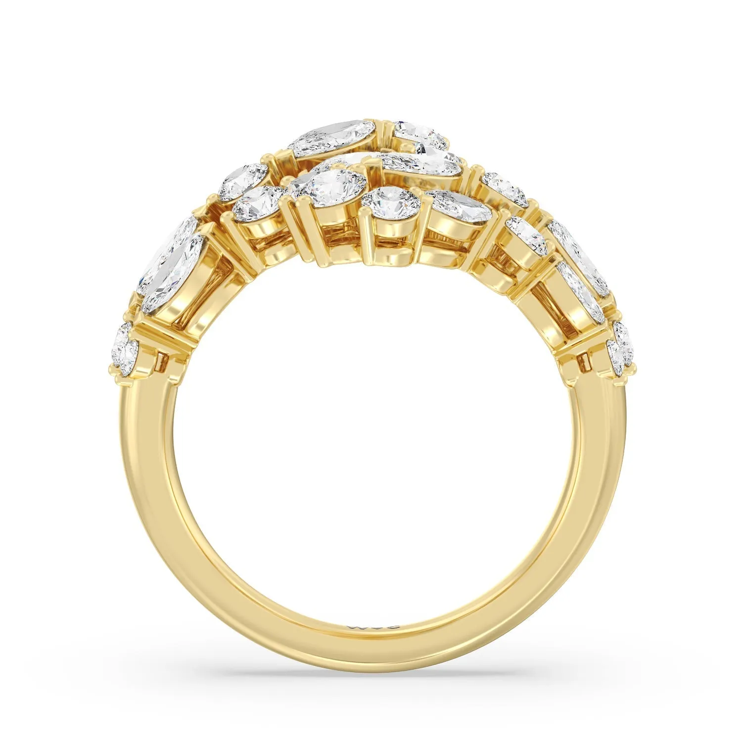 Marquise and Round Bypass Fashion Ring