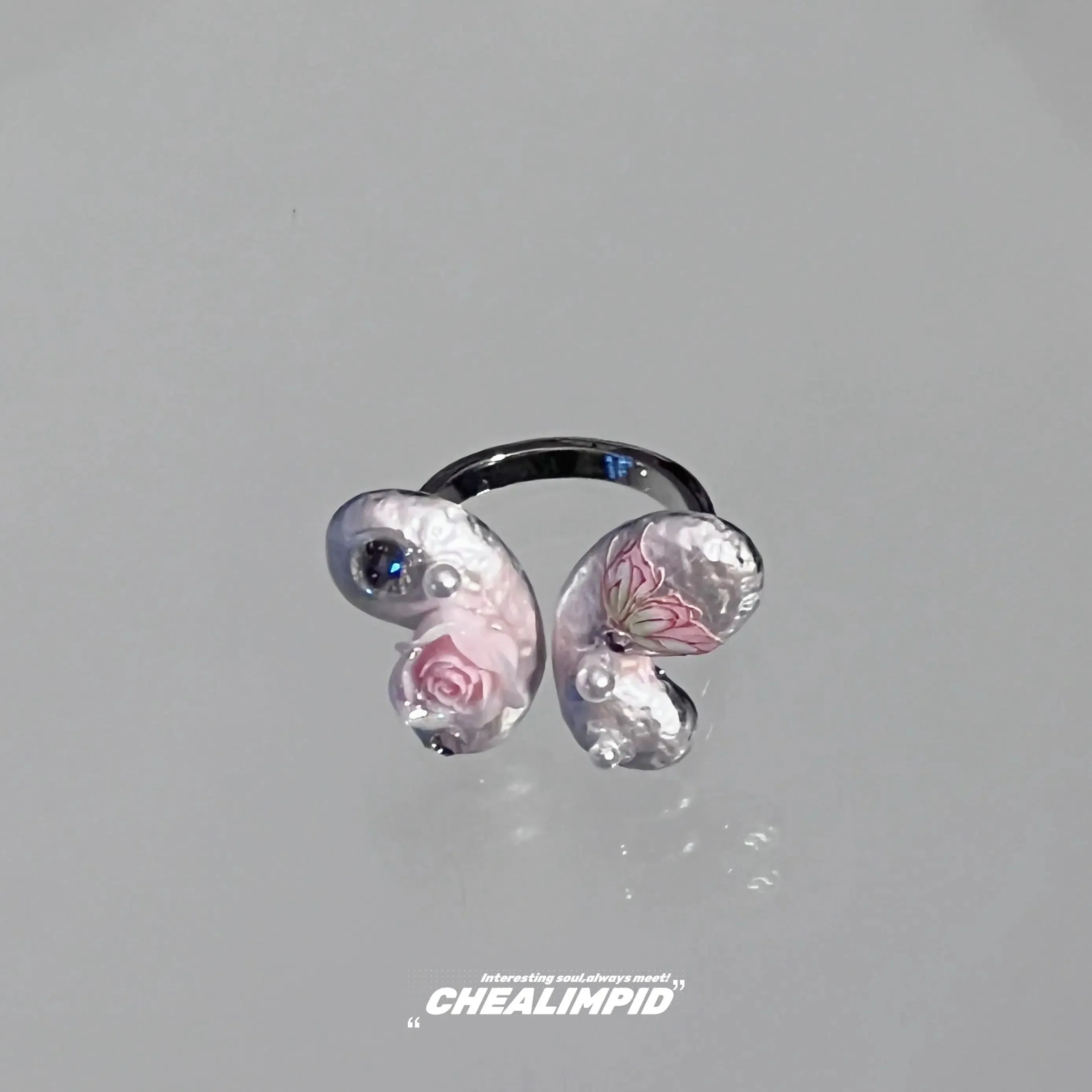 MAYTRENDS  - Elegant Floral Adjustable Rings Set