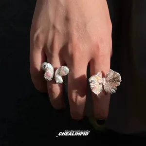 MAYTRENDS  - Elegant Floral Adjustable Rings Set