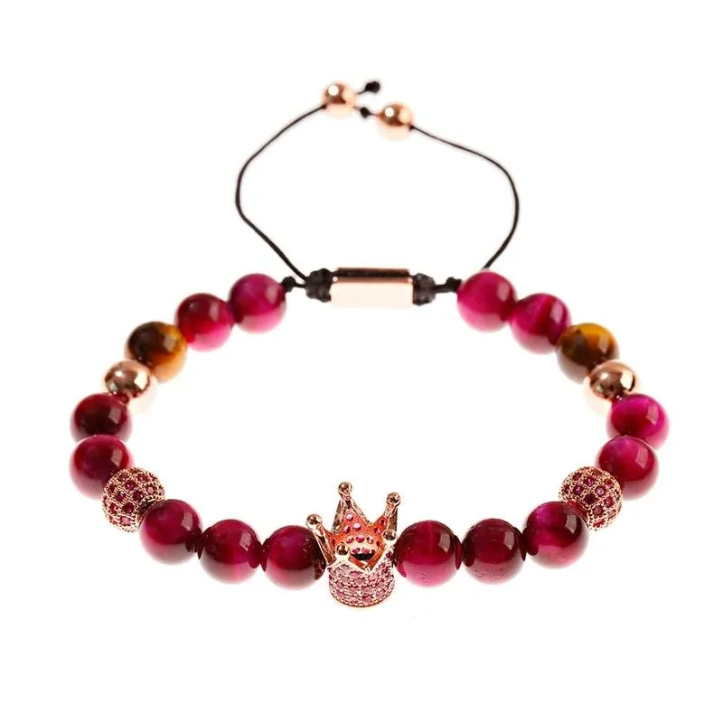 Men's Crown Zircon Pave Weaving Bracelet