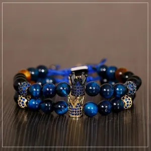 Men's Crown Zircon Pave Weaving Bracelet