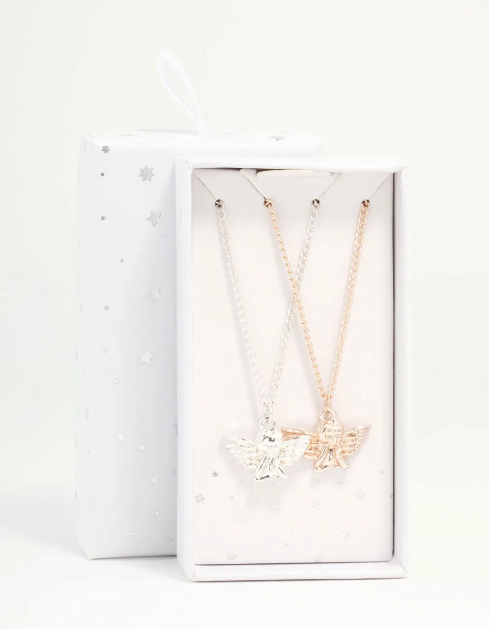 Mixed Metals Cherub Necklaces 2-Pack