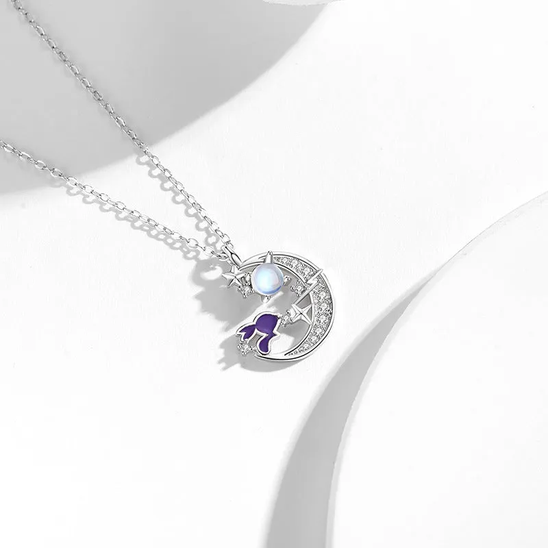Moon Star Bunny Rabbit Necklace
