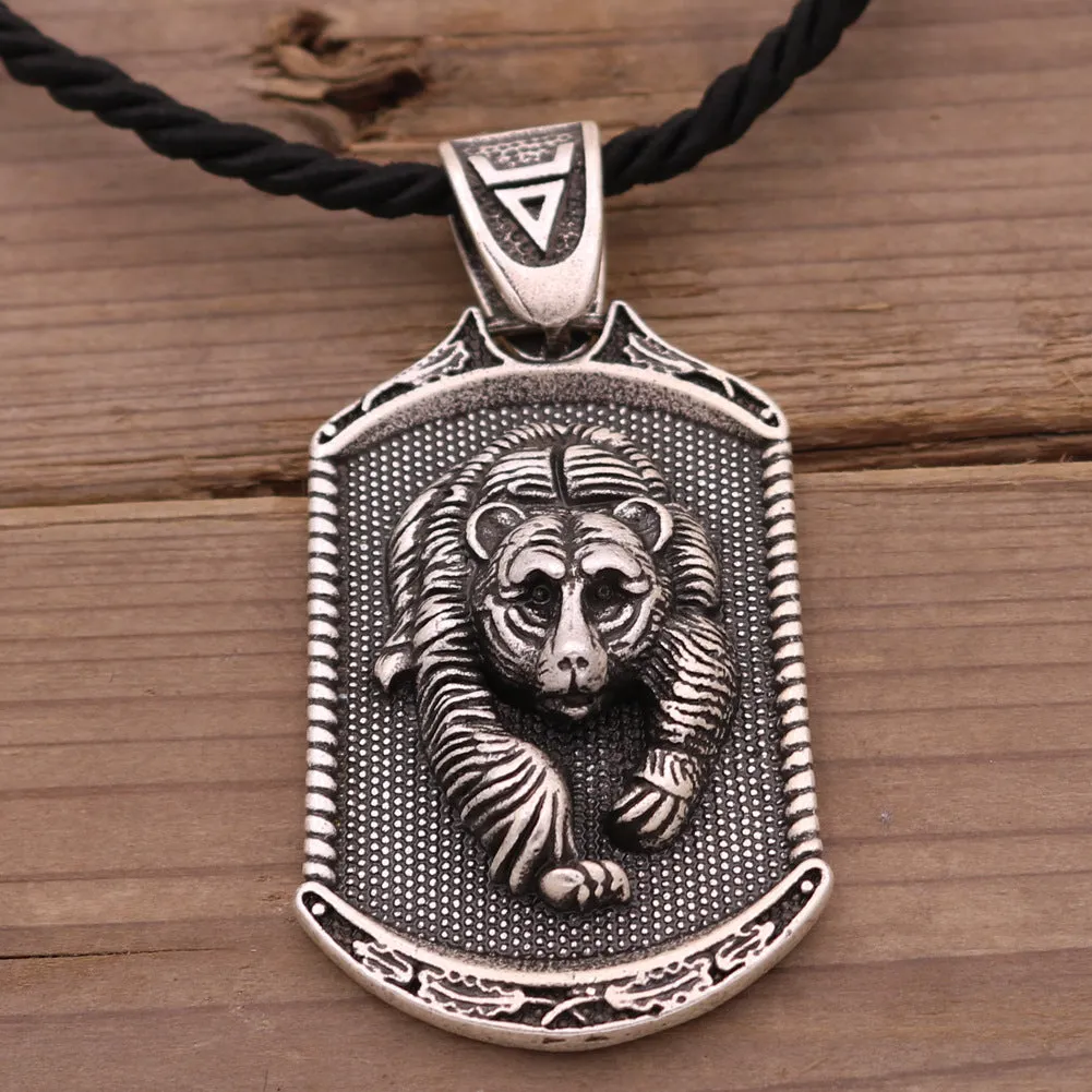 Norse Legacy Metal Necklaces with Viking Bear Pendants - Mythology Amulet Accessories