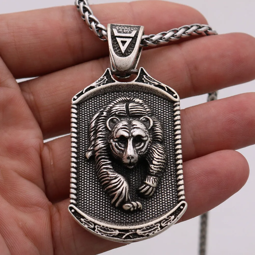 Norse Legacy Metal Necklaces with Viking Bear Pendants - Mythology Amulet Accessories
