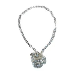 One-Of-A-Kind Vintage Couture Periwinkle Cluster Drop Necklace