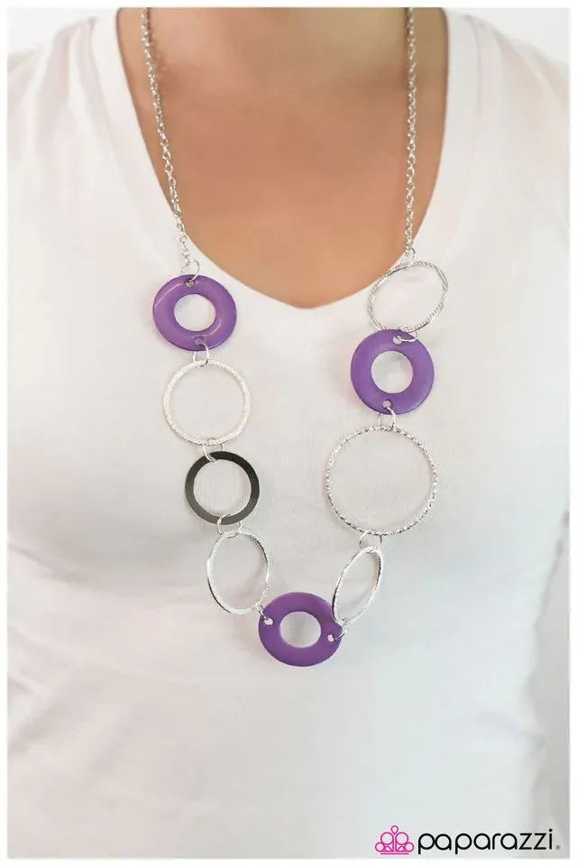 Paparazzi Necklace ~ Three Ring Circus - Purple