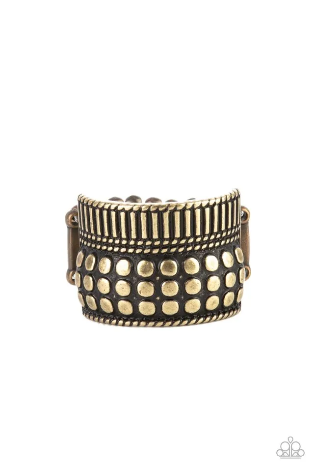 Paparazzi Ring ~ Tenacious Texture - Brass