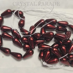 Preciosa Crystal Nacre Pear Drop Pearl Bordeaux
