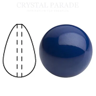 Preciosa Crystal Nacre Pear Drop Pearl Navy Blue