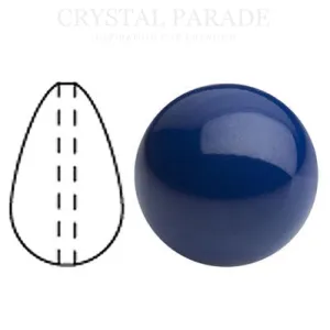 Preciosa Crystal Nacre Pear Drop Pearl Navy Blue