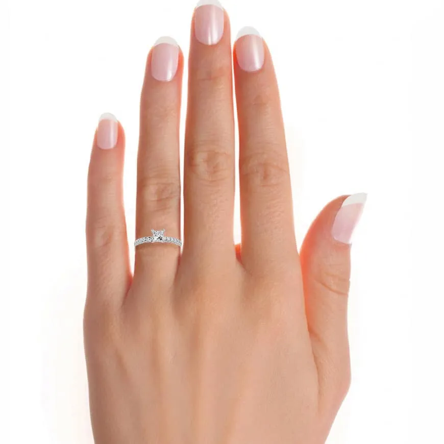 Princess Cut High Set Daimond Engagement Ring Setting